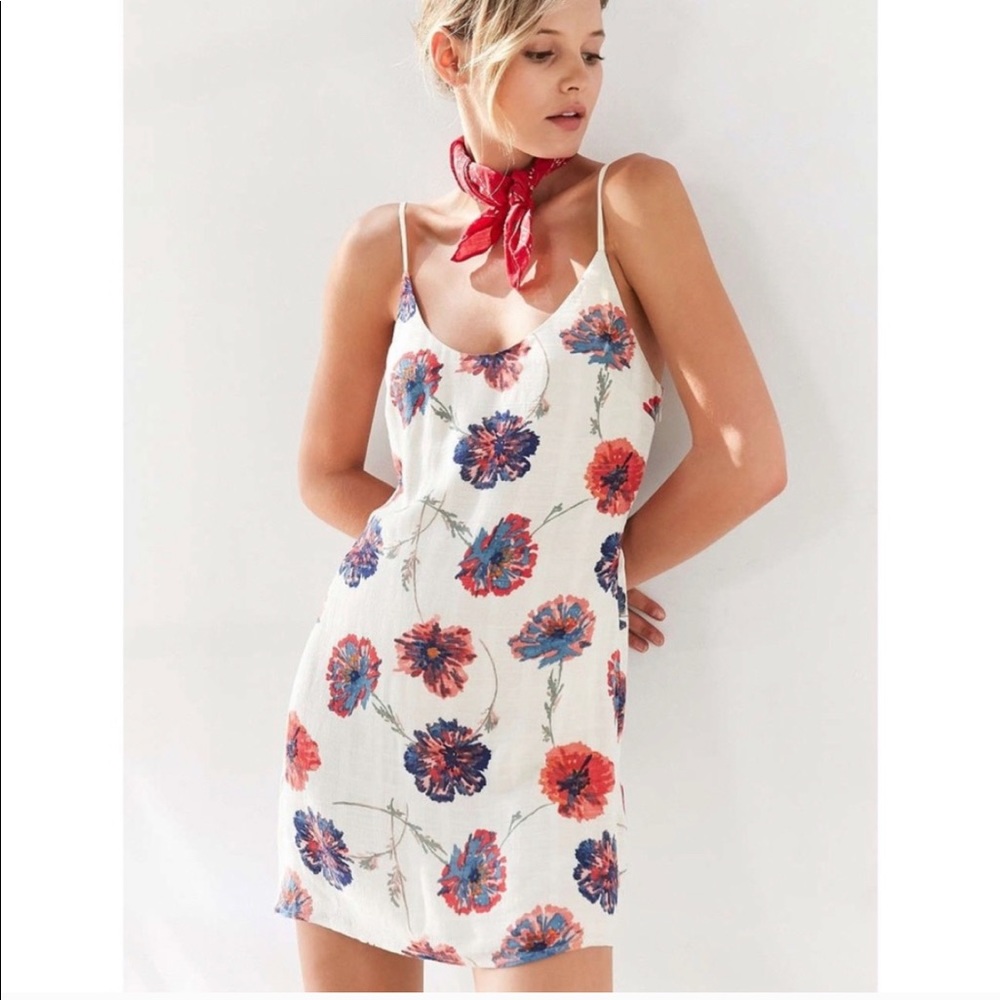 UO Kimchi Blue Floral Cambridge Dobby Mini Dress